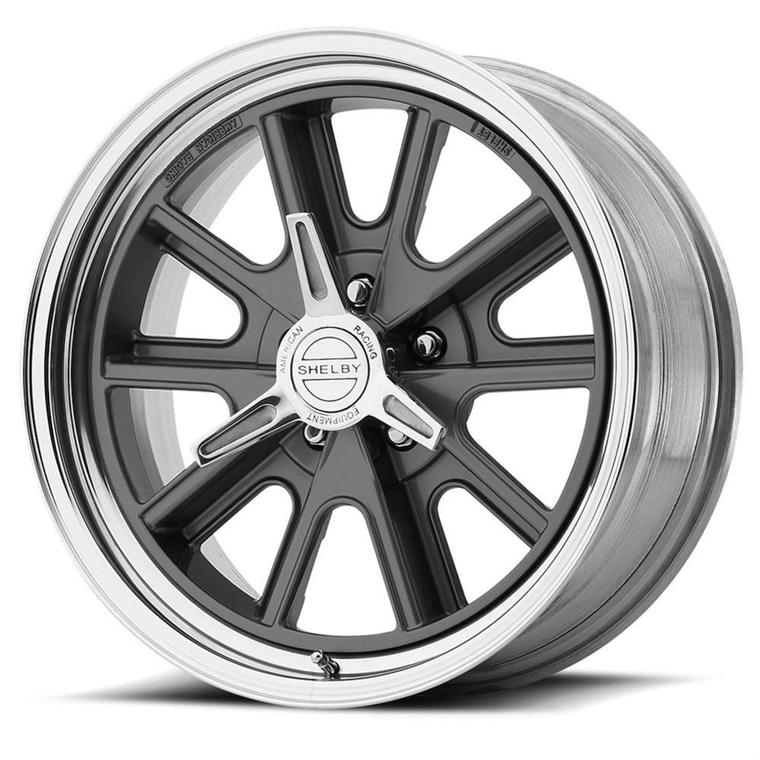 AMERICAN RACING 427 SHELBY COBRA TWO-PIECE MAG GRAY CENTER POLISHED BARREL 15 x 8 5X4.75 -6 4.26