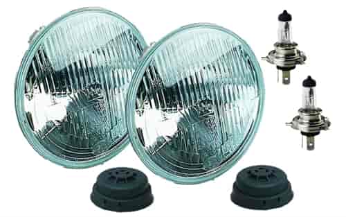 7" Round Vision Plus Halogen Conversion Headlamp Kit Includes 2 Lamps, Dust Boots and Bulbs ECE Approved