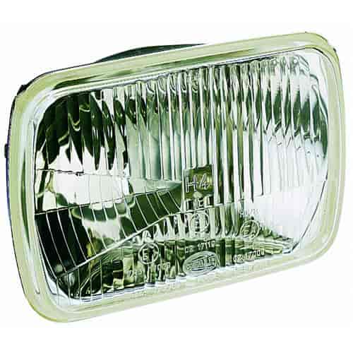 190x132mm Headlamp Rectangle Clear Lens Fixed Mounting High/Low Beam w/Position Lamp Bulb Not Incl. ECE Approved