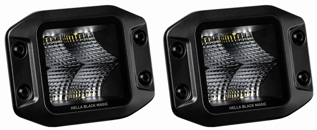 Black Magic Series Flood LED Cube Light Kit, 3.200 in. Diameter, Flush-Mount