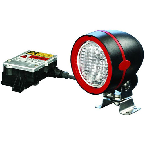Mega Beam Xenon Work Lamp Round Black And Red Housing Close Range 12V 35W Incl. 3m Cable