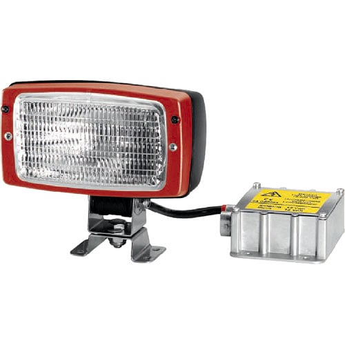 Module 6213 Xenon Work Lamp Rectangle Clear Lens Black Housing w/Red Bezel Close Range w/300mm Cable