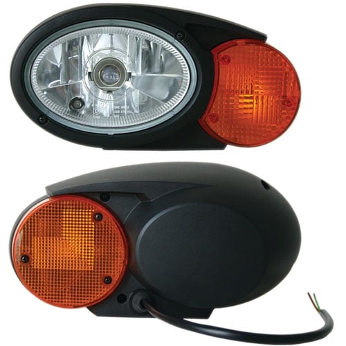 Oval C120 Combination Headlamp LH Driver Side Clear And Amber Lens Black Housing High/Low Beam 12V 60/55W SAE Approved