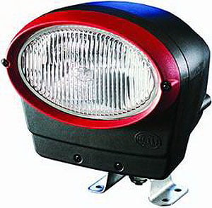 Oval 100 Xenon Work Lamp Clear Lens Black Housing w/Red Bezel Close Range w/Integrated Gen 4 Ballast 12V 35W