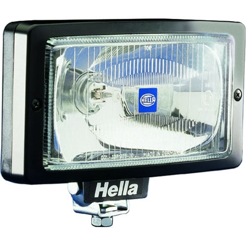 HELLA Jumbo 220 Series Driving Lamp; Rectangle; Clear Lens; Black Housing; Upright And Pendant Housi