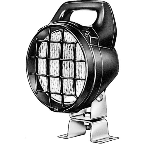 Matador Halogen Work Lamp Round Glass Lens Black Housing Close Range Incl. Pigtail/Switch/Grille 12V 55W