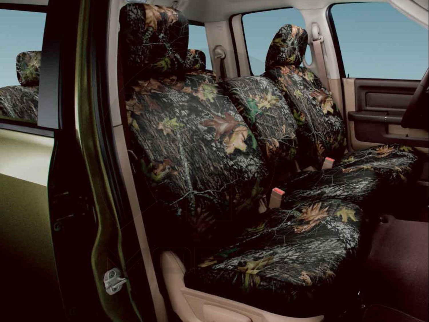 Front Seat Cover Set for 2010-2013 Ram 1500, 2500, 3500 [Oak Tree Camouflage]