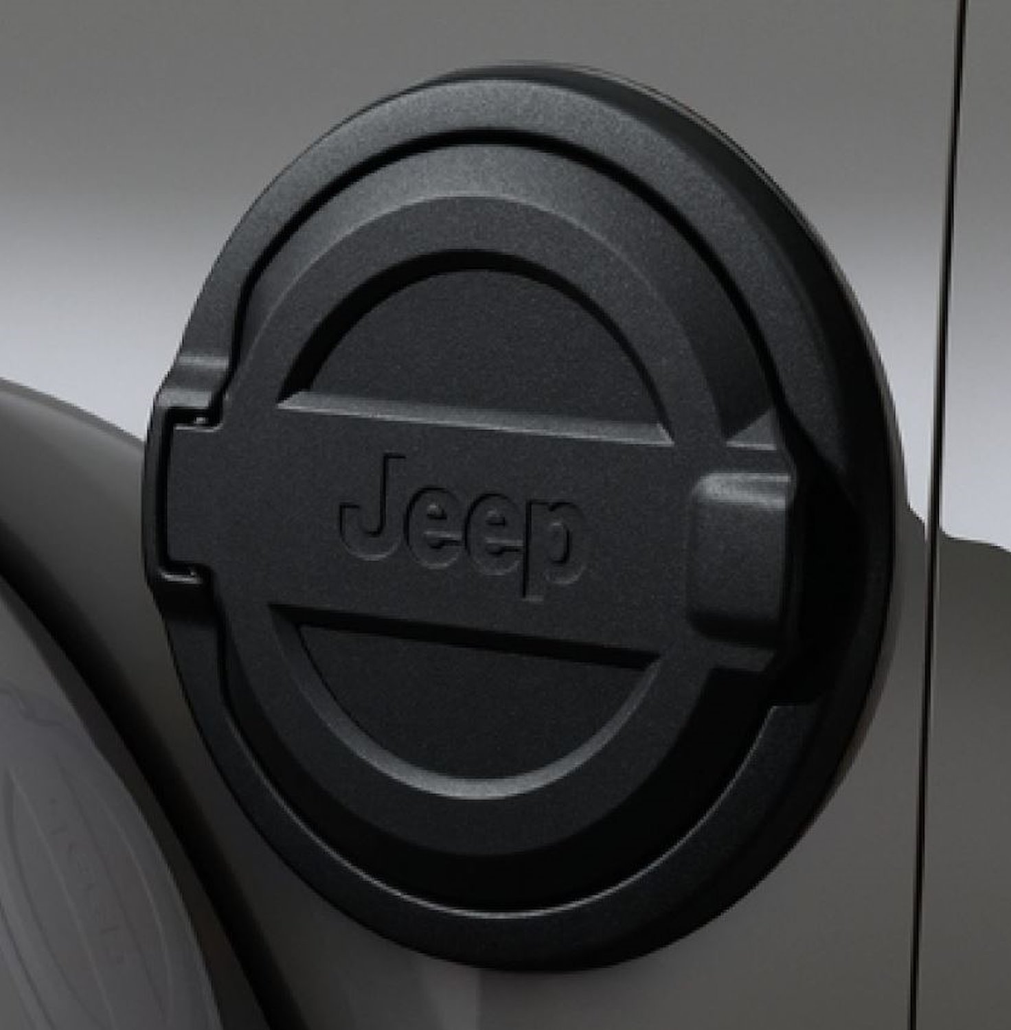 Black Powder-Coated Fuel Door Cover for 2018 Jeep Wrangler JL