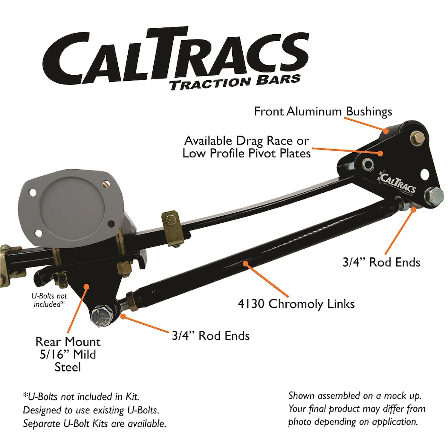 4249 Traction Bars, 1976-1980 Dodge Aspen With 3″ Stock Inboard Kit, 1976-1980 Plymouth Volare With 3″ Stock Inboard Kit