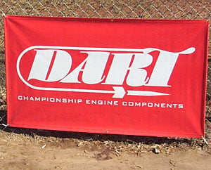 Banner Red Vinyl with White Logo and Motto