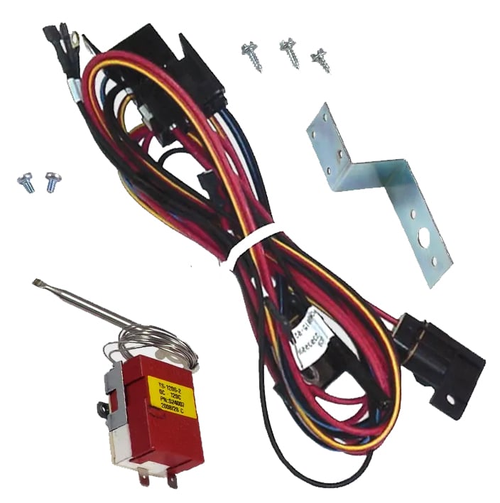 Electric Cooling Fan Relay Harness with Adjustable Temperature Switch