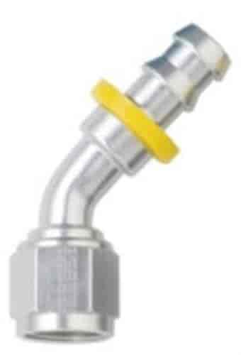 -10 AN Series 8000 Push-Lite Race Hose End 45-Degree - Clear