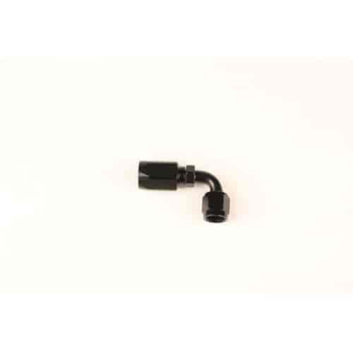 90-Degree Power Steering Hose End -6 AN Black Anodized