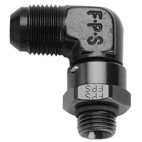 AN 90° Swivel to AN Straight Thread Fitting - 992 -6 x 9/16"-18 (6)