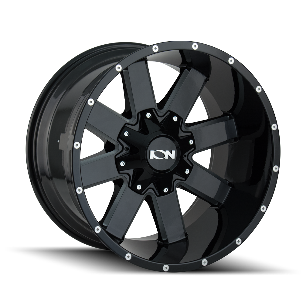 141 141 GLOSS BLACK/MILLED SPOKES 17X9 8-165.1/8-170 18mm 130.8mm