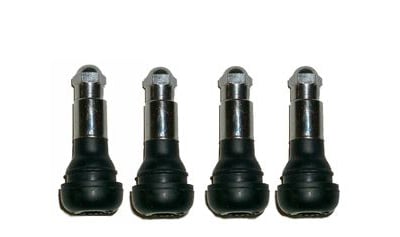 Tire Valves Stems and Caps - Chrome Rubber Pull-in Mount