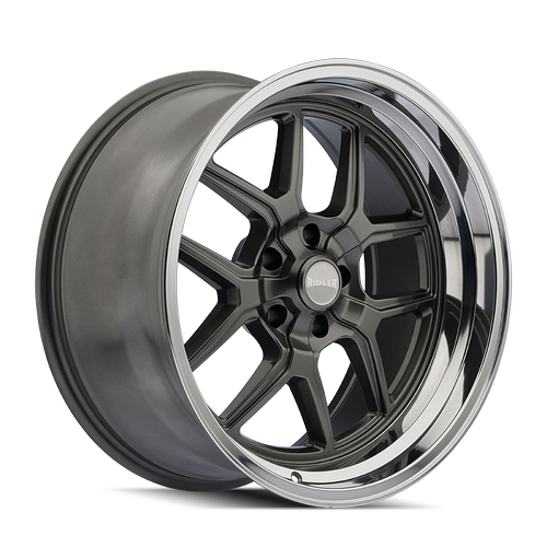 610-Series Wheel, Size: 17" x 7", Bolt Pattern: 5 x 120.650 mm [Finish: Grey w/ Polished Lip]