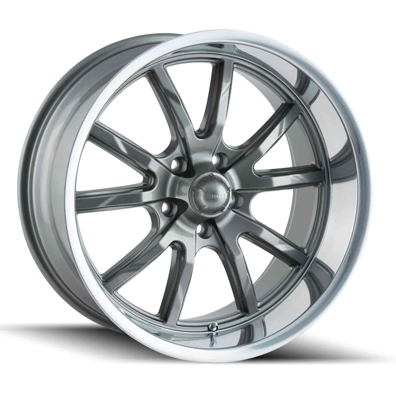 Ridler 650 Series Grey w/Polished Lip Wheel Size: 20" x 8-1/2"