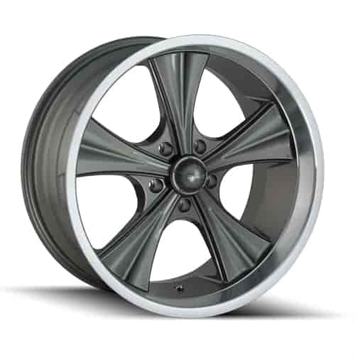 Ridler 651 Series Grey w/Machined Lip Wheel Size: 18" x 8"