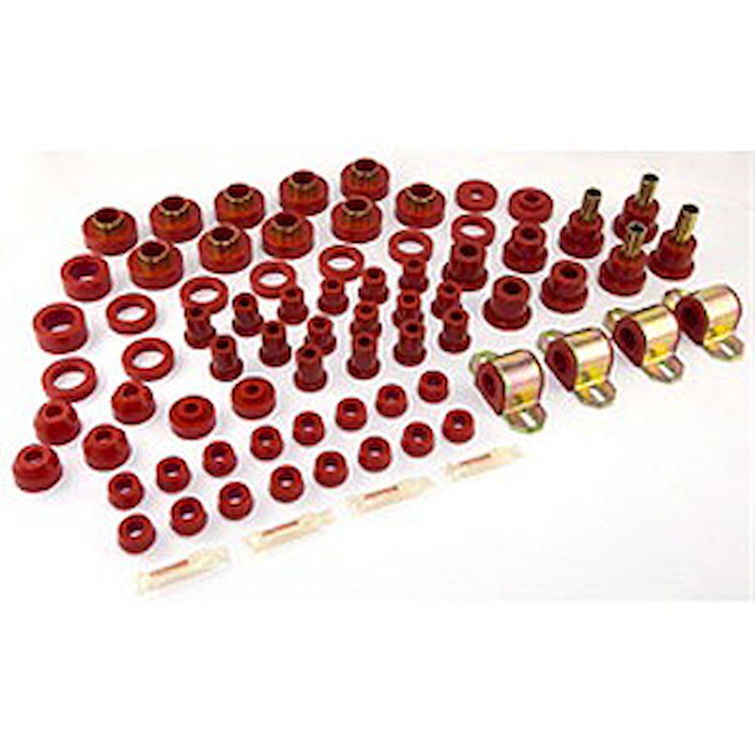 Total Kit Red Incl. Body Mounts/Spring And Shackle Front And Rear/Sway Bar Bushings/Sway Bar End Links/Tie Rod Boots/Torque Arm