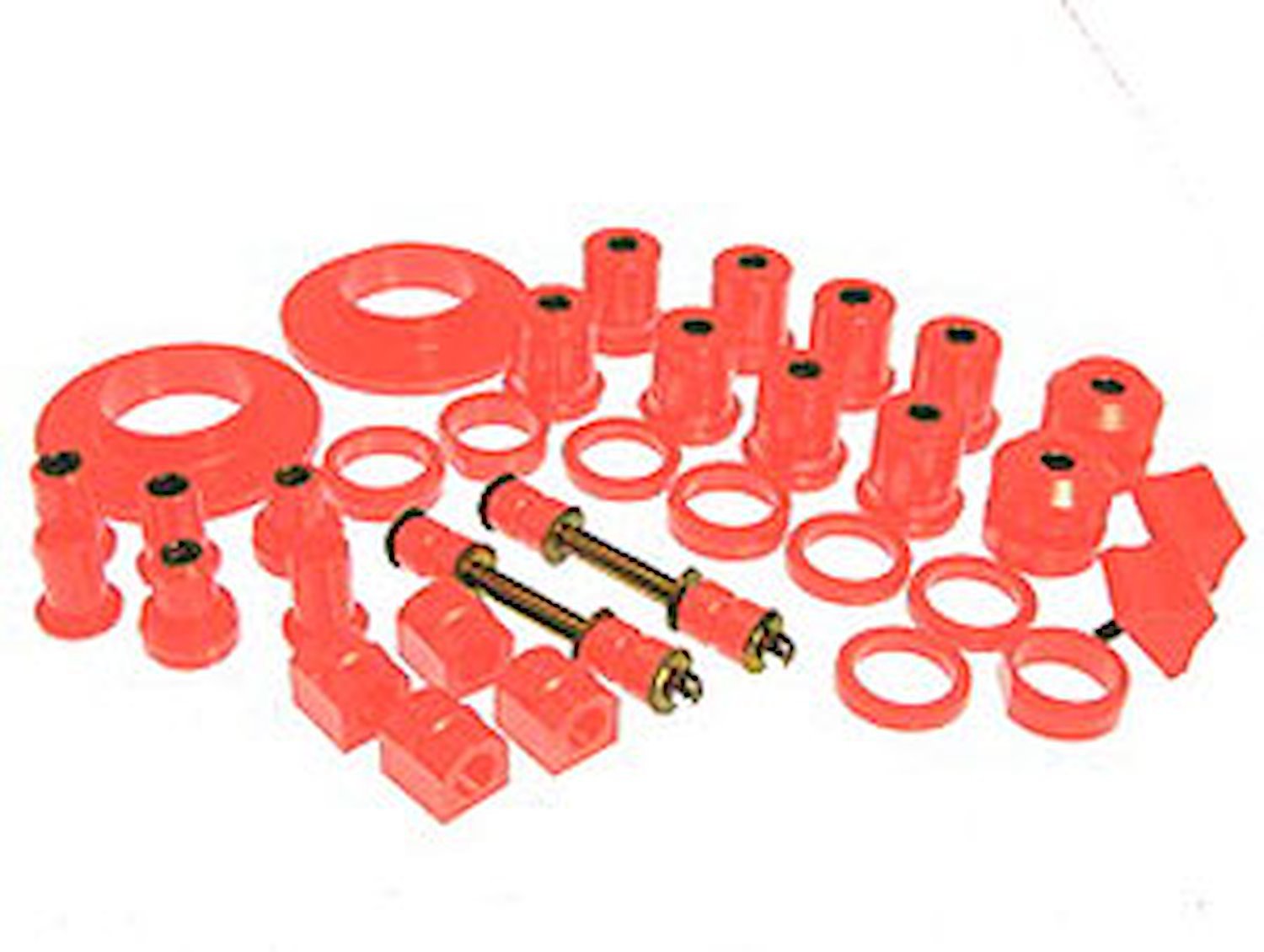 Total Kit Red Incl. C-Arm Front And Rear/Spring And Shackle Rear/Strut Arm/Sway Bar Bushings/Sway Bar Ends Links/Coil Isolators