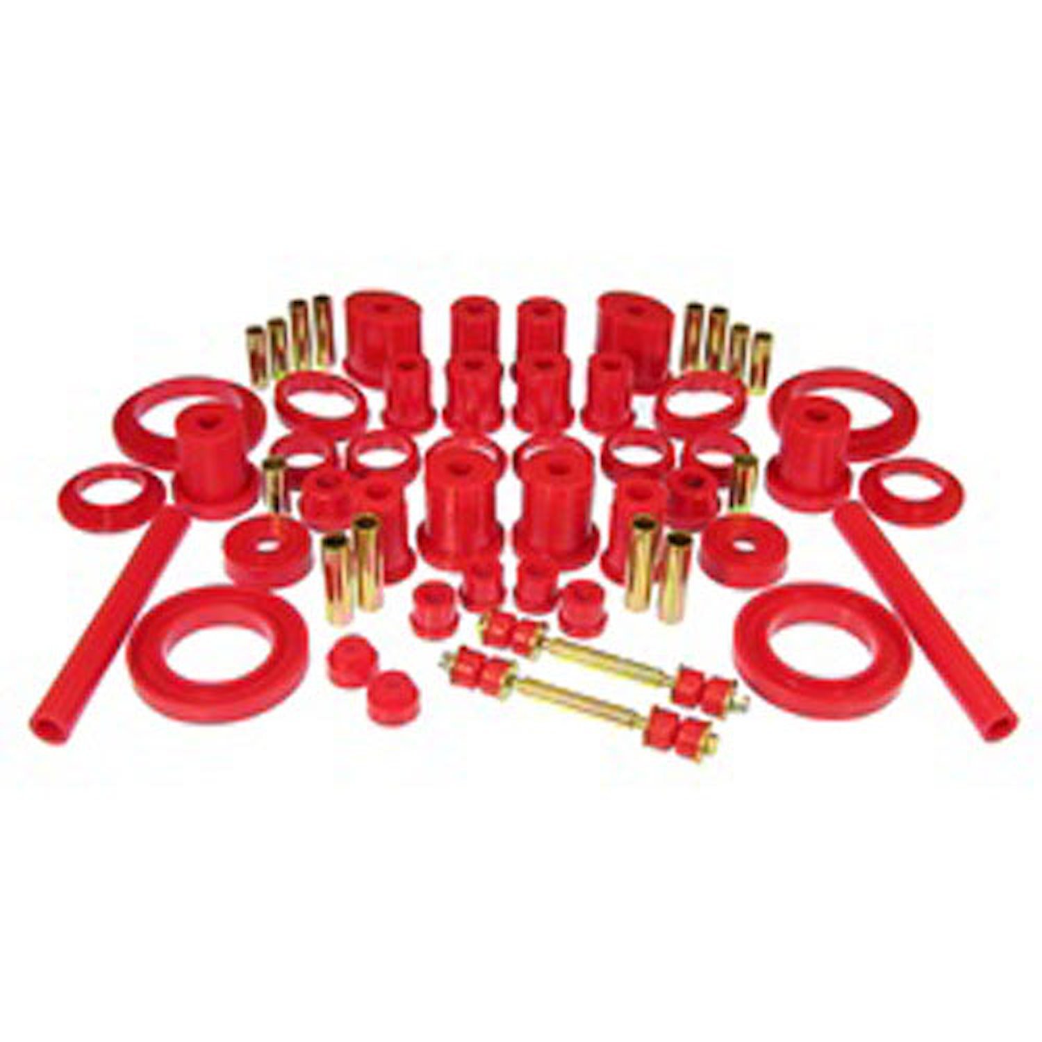 Total Kit Red Incl. C-Arm Front And Rear/Drive Train/Spring Pads/Steering Bushings/Strut Tower/Sway Bar End Links/Tie Rod Boots