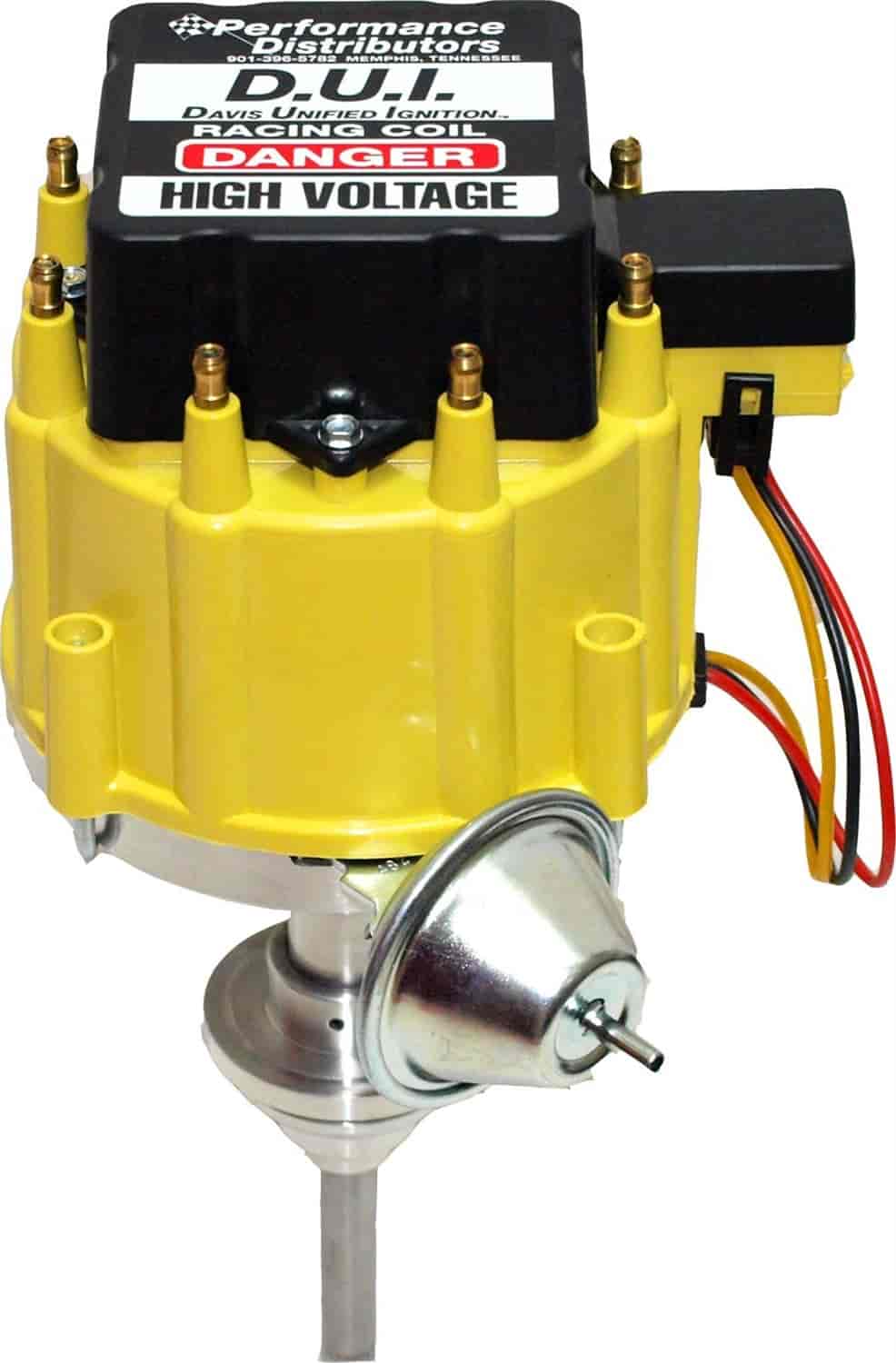Distributor-Yellow Cap-Chrysler 318-344-360 cid Vacuum Advance