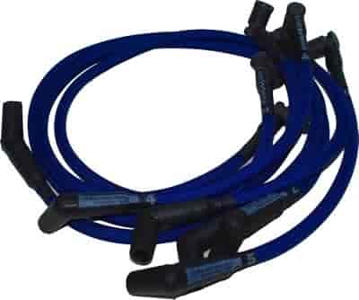 Plug Wires- Pts. Style Term -Blue-S.B. Chevy- Under Headers- 90 degree Boot