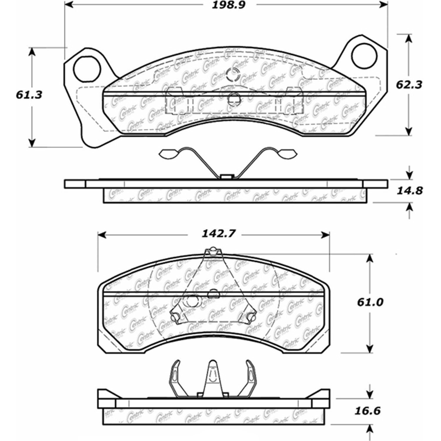 PosiQuiet Semi Met Pads 1979-1989 Ford Lincoln Mercury Continental Country Squire Grand Marquis LTD