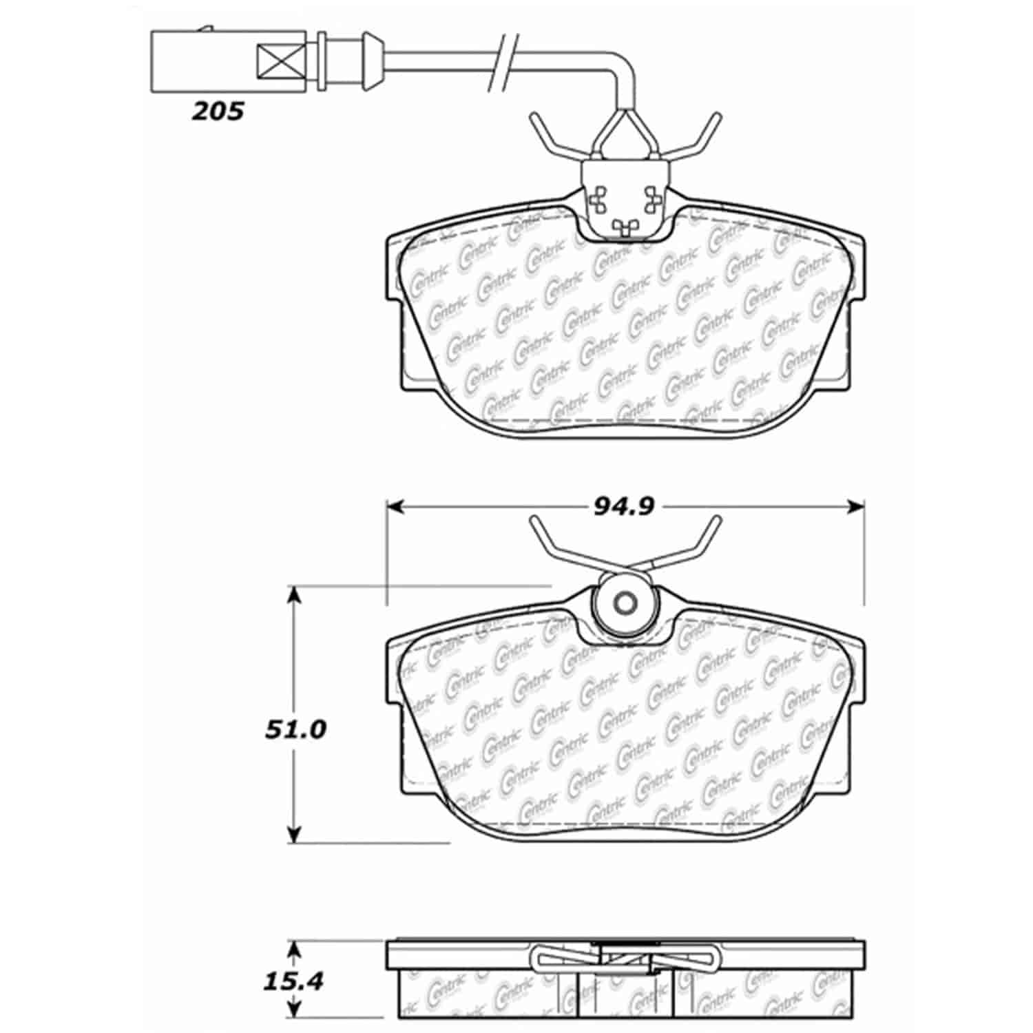 PosiQuiet Semi Met Pads 2001-2007 Volkswagen EuroVan Sharan