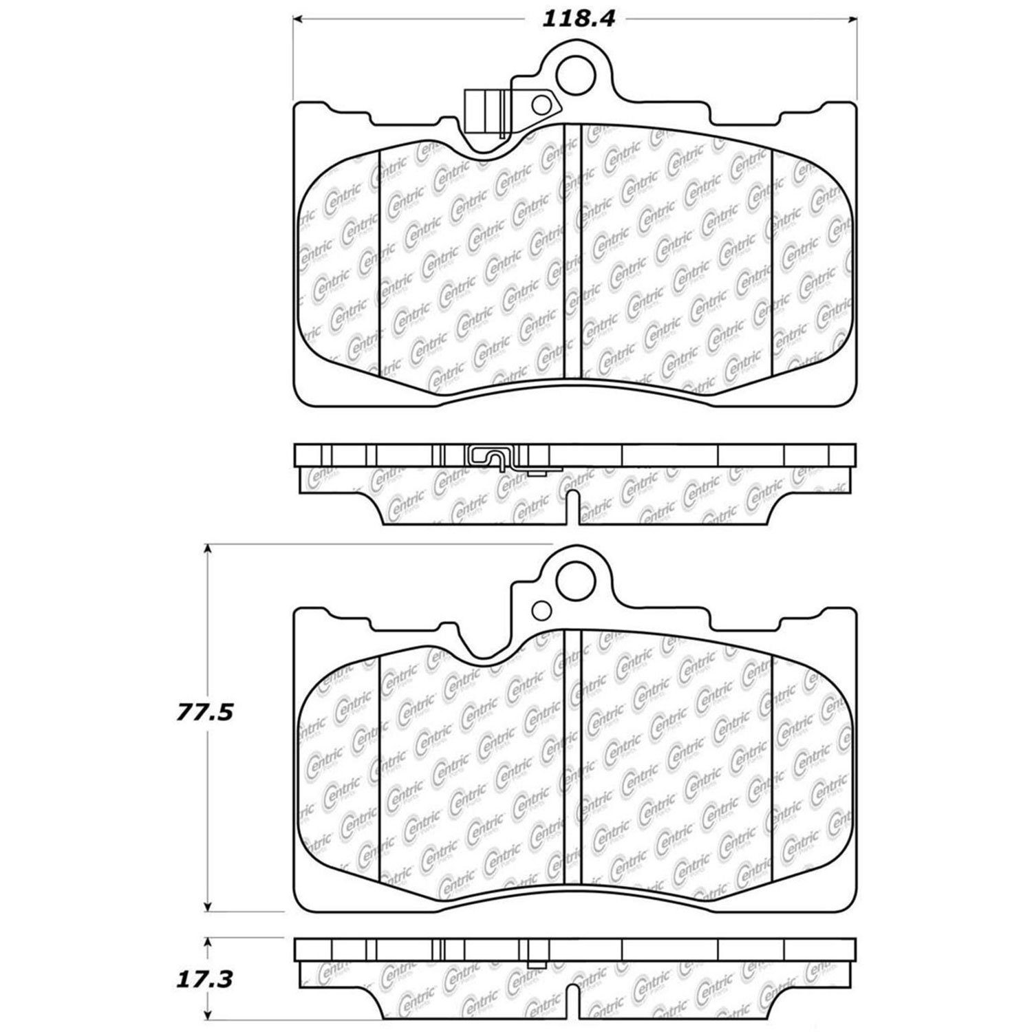 PosiQuiet Semi Met Pads 2006-2015 Lexus GS350 GS430 GS450h GS460 IS350