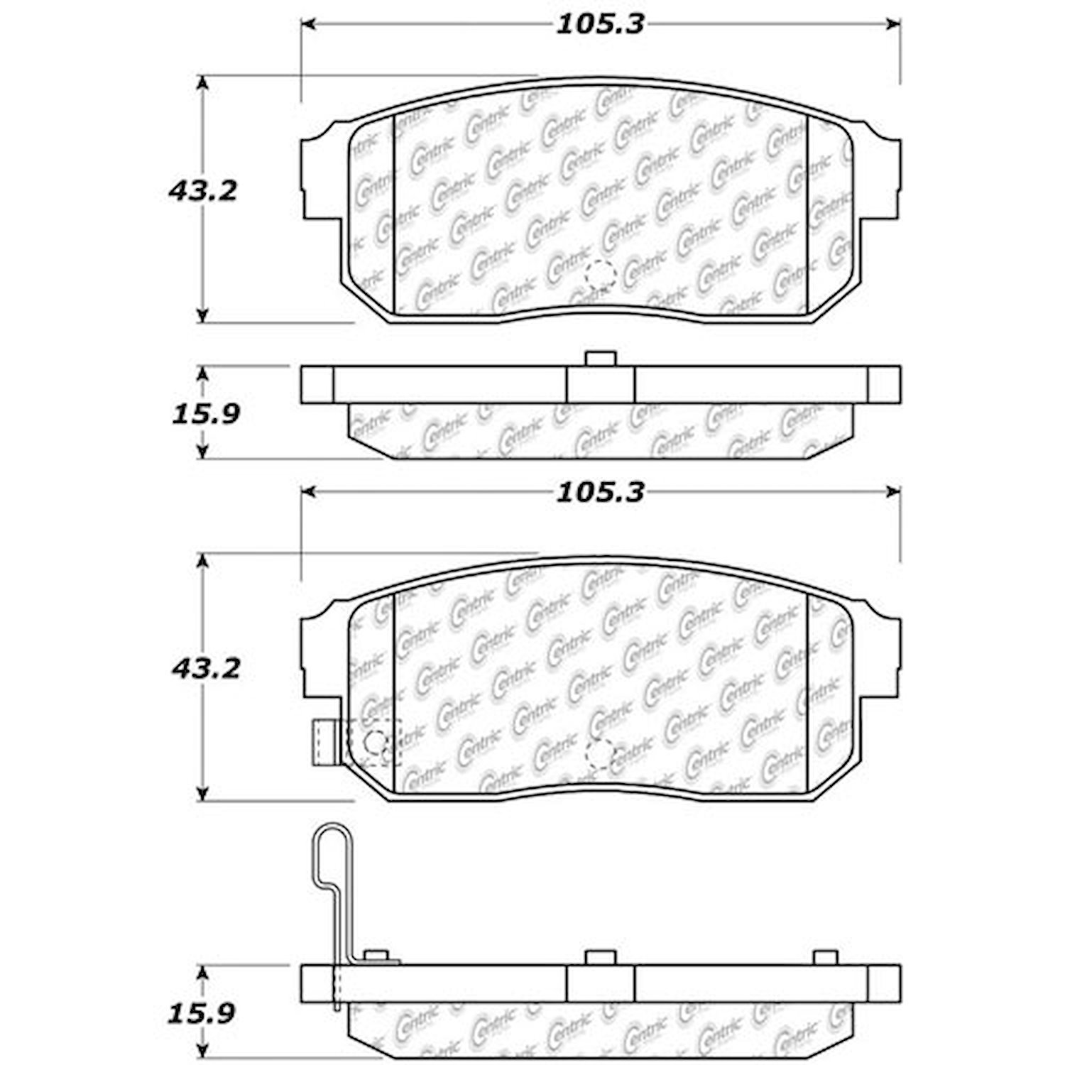 PosiQuiet Ceramic Pads 2000-2006 Infiniti for Nissan G20 I30 I35 Maxima fits Sentra