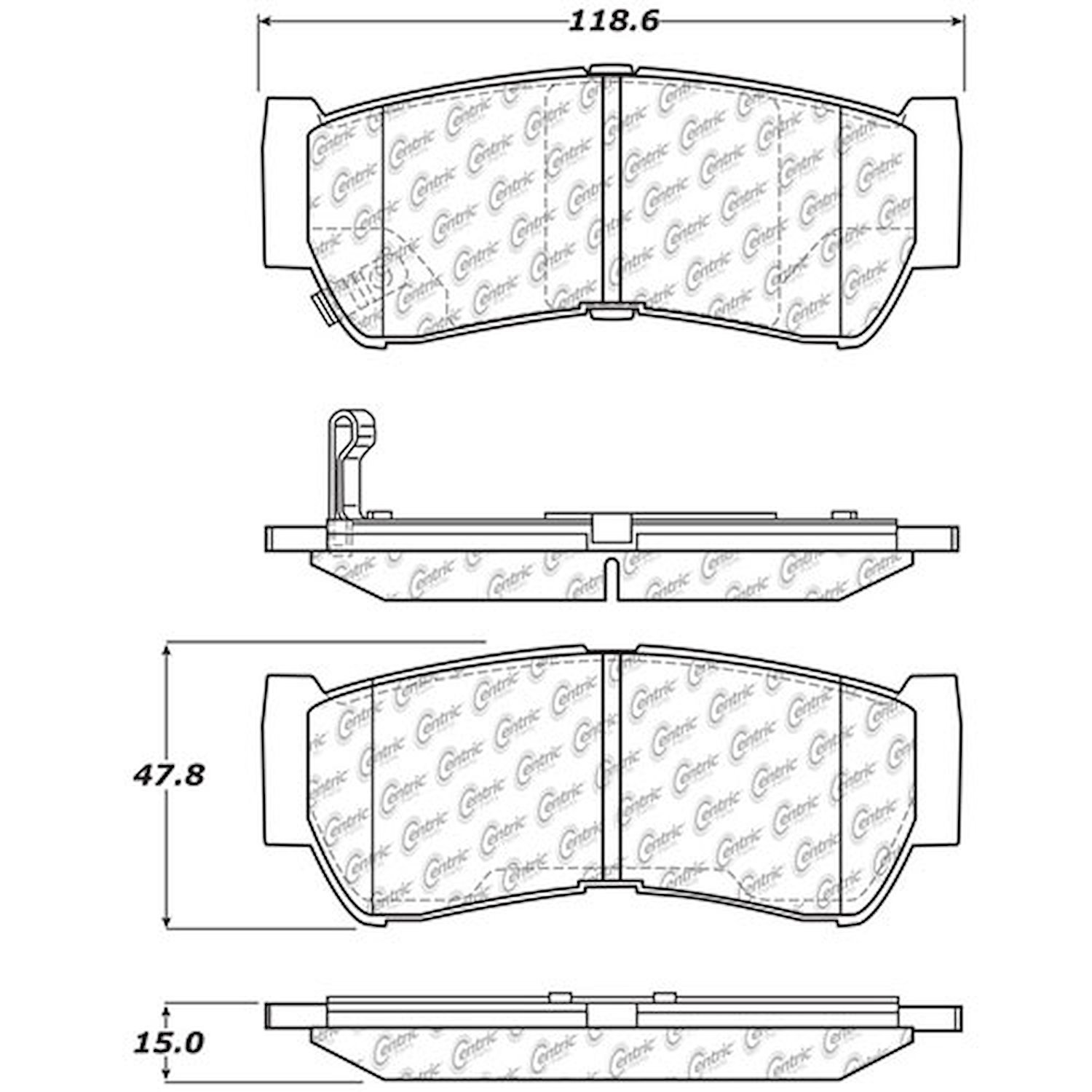 PosiQuiet Ceramic Pads 2007-2009 for Hyundai Santa Fe