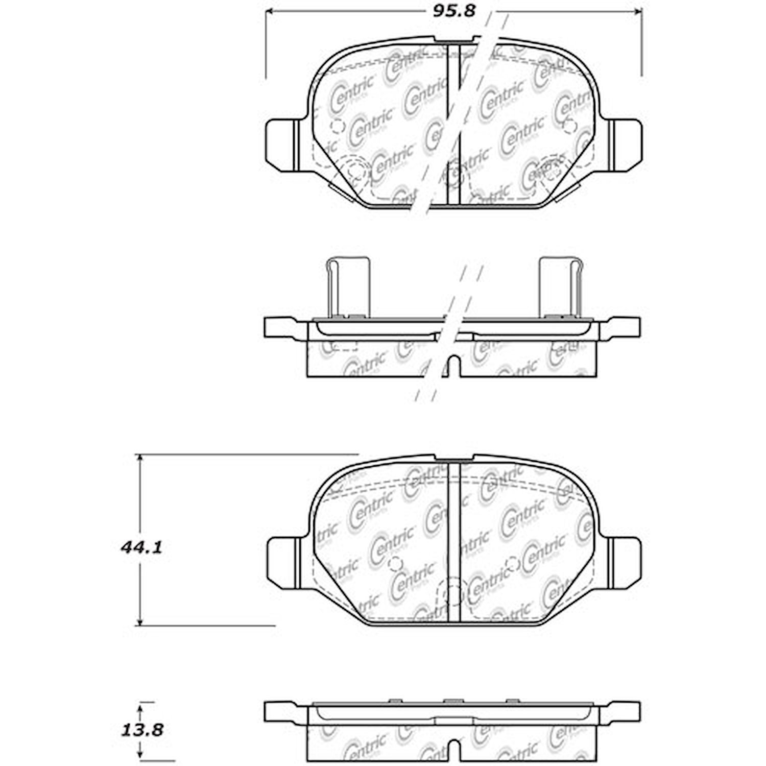 PosiQuiet Ceramic Pads 2007-2015 Fiat 500 Panda