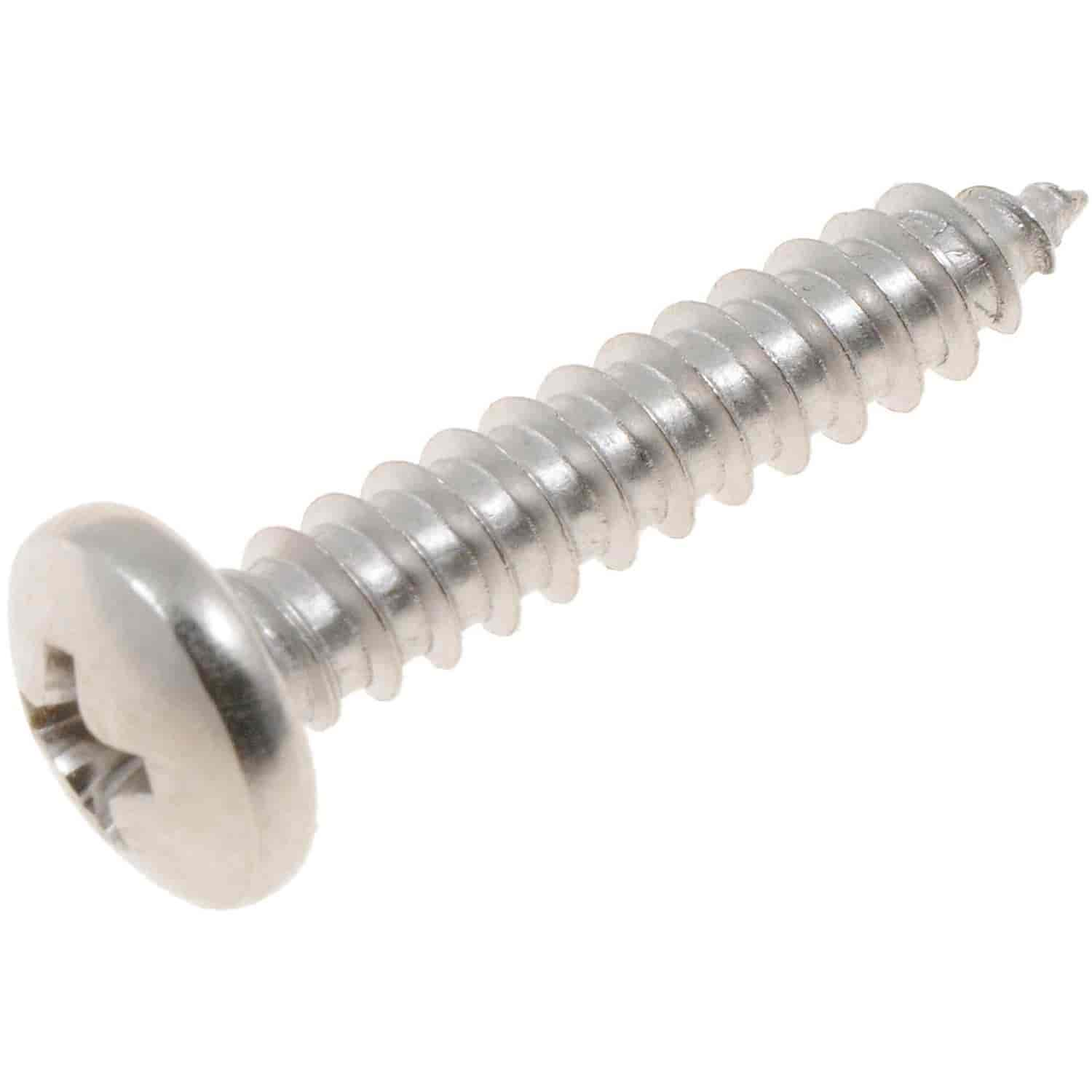 Self Tapping Screw-Stainless Steel-Pan Phillips Head-No. 10 x 1 In.