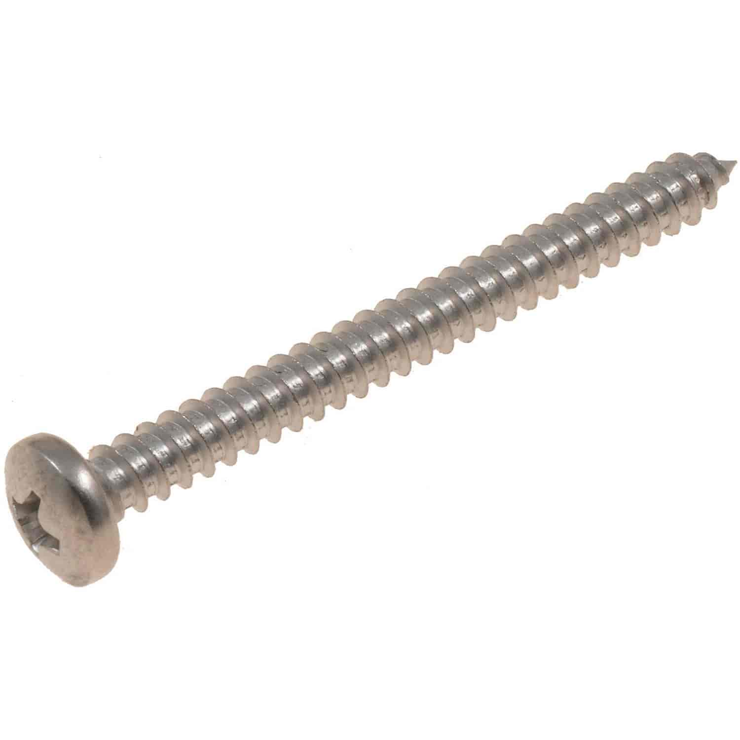 Self Tapping Screw-Stainless Steel-Pan Phillips Head-No. 10 x 2 In.