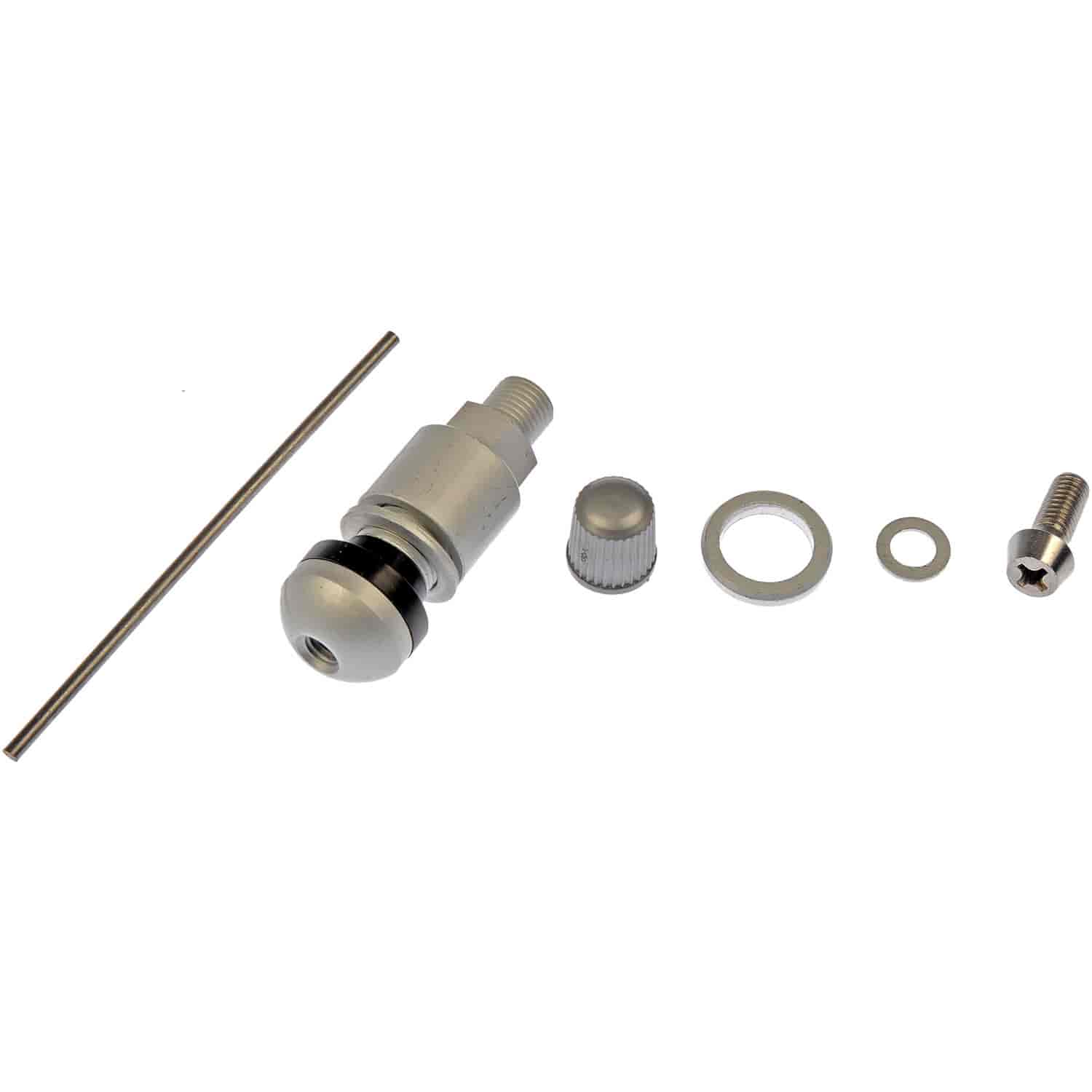 TPMS Service Kit - Replacement Aluminum Clamp-In Valve Stem with Mounting Screw