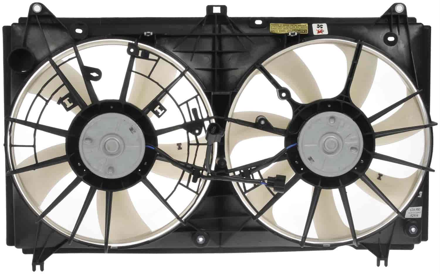 Dual Fan Assembly Without Controller