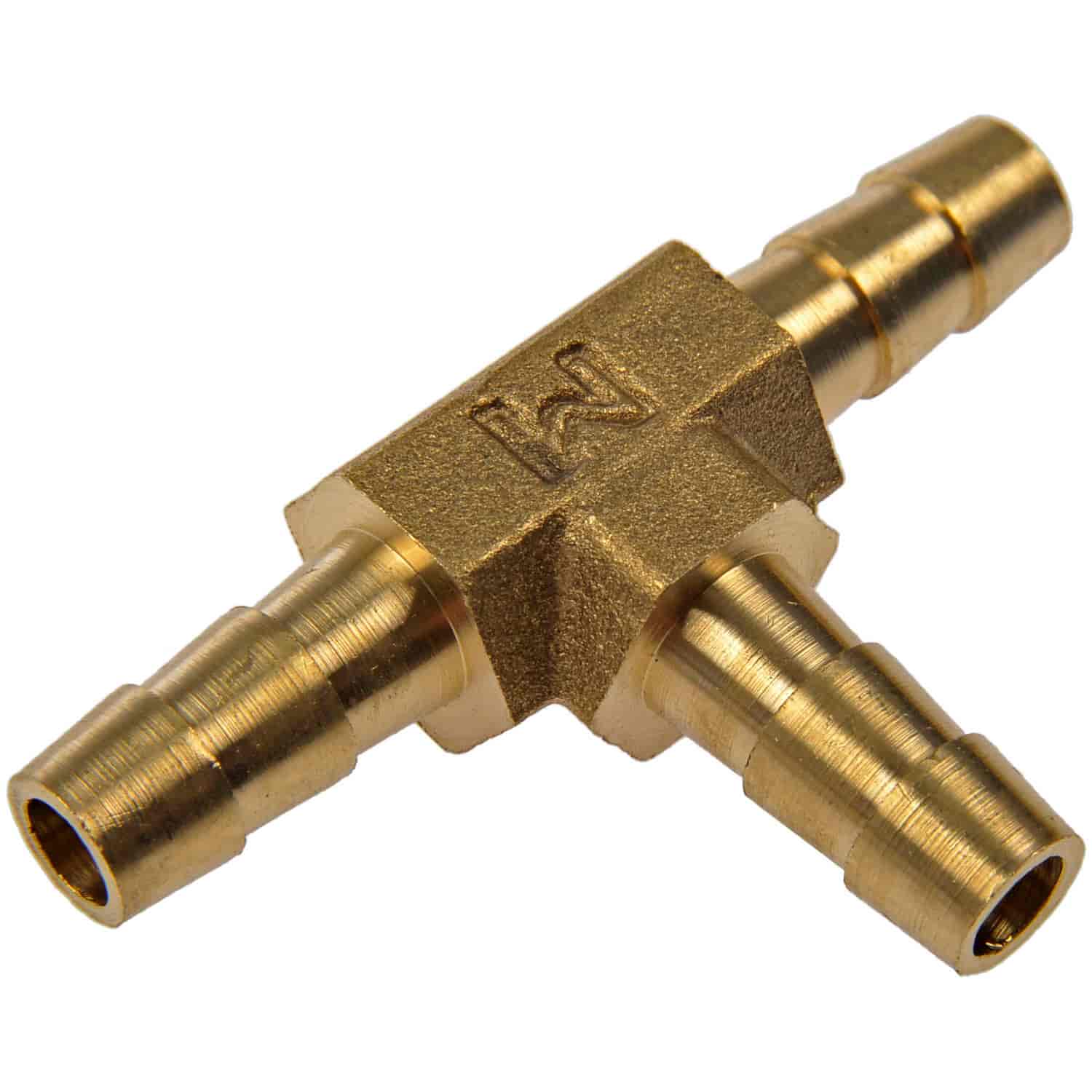 Brass Fuel Hose Tee Connector 1/4 In.