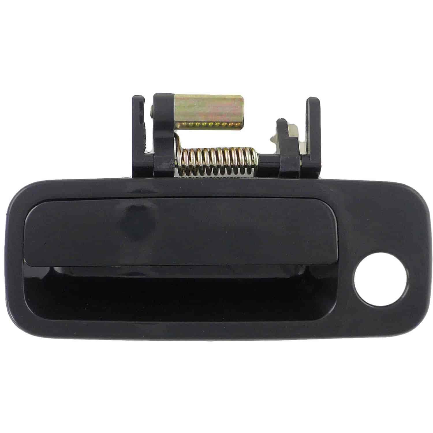 Exterior door handle front black smooth with keyhole
