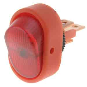 Oval Style Glow Rocker Switch Red Body/Red Glow