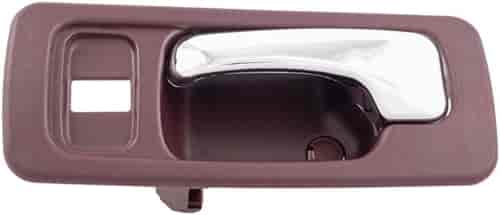 Interior Door Handle Front Left With Lock Hole Chrome Red