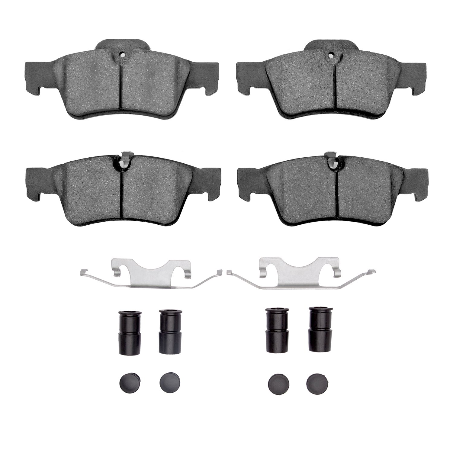 1551-1122-01 5000 Advanced Low-Metallic Brake Pads & Hardware Kit, 2005-2018 Mercedes-Benz, Position: Rear