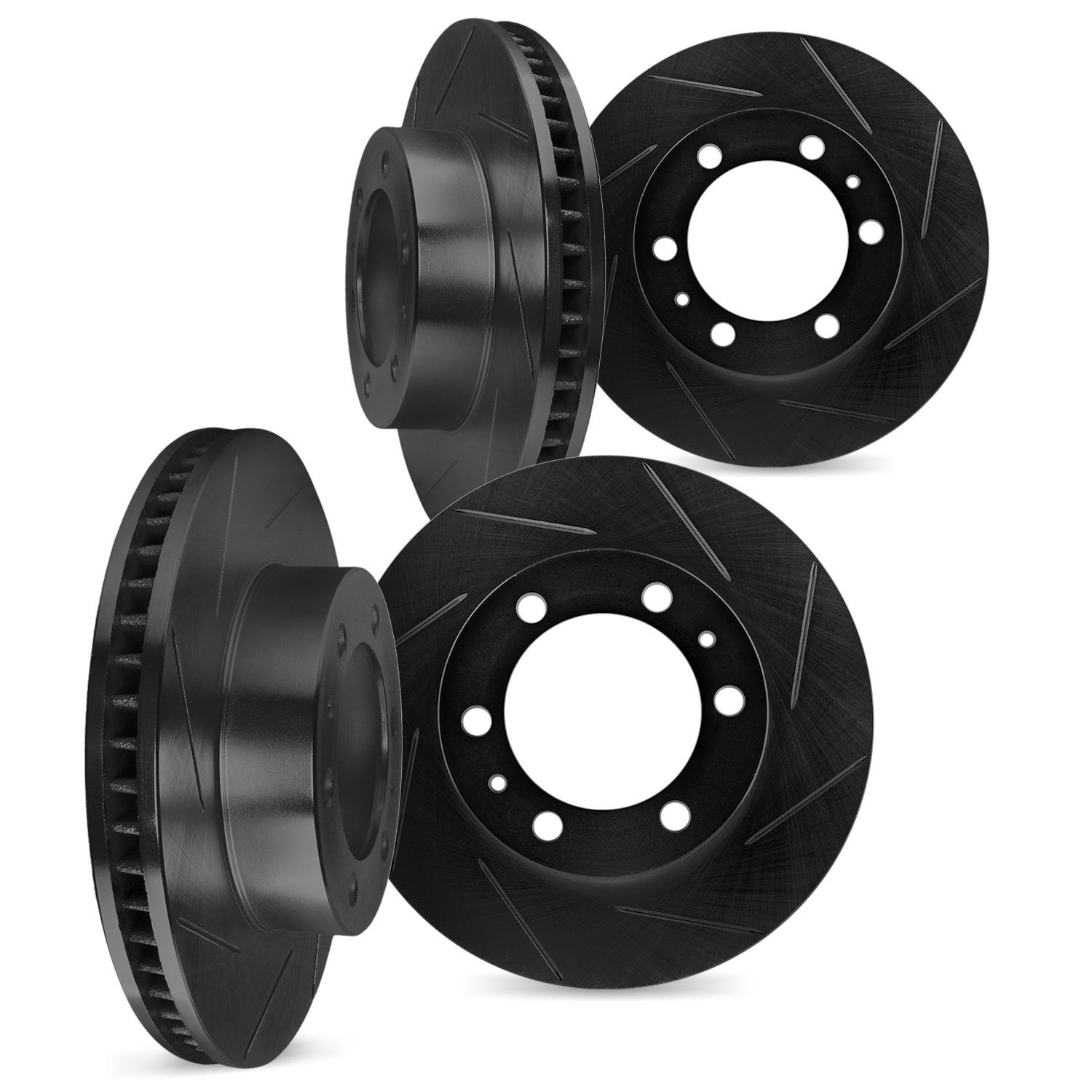 3004-76016 Slotted Brake Rotors [Black], 1993-1997 Lexus/Toyota/Scion, Position: Front and Rear