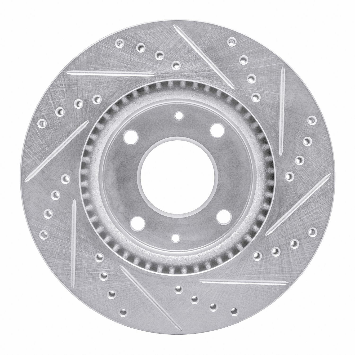 631-03000L Drilled/Slotted Brake Rotor [Silver], 2002-2006 Kia/Hyundai/Genesis, Position: Front Left