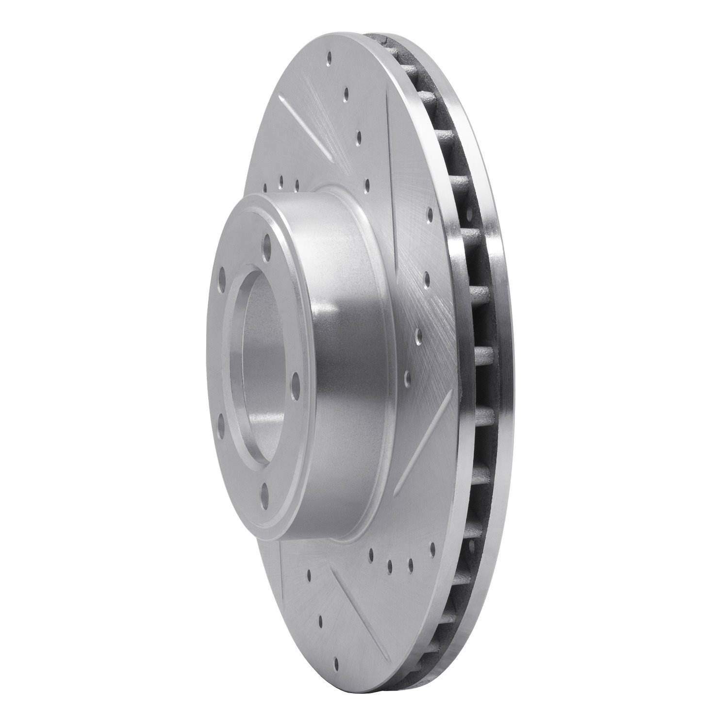 631-20001R Drilled/Slotted Brake Rotor [Silver], 1971-1997 Jaguar, Position: Front Right
