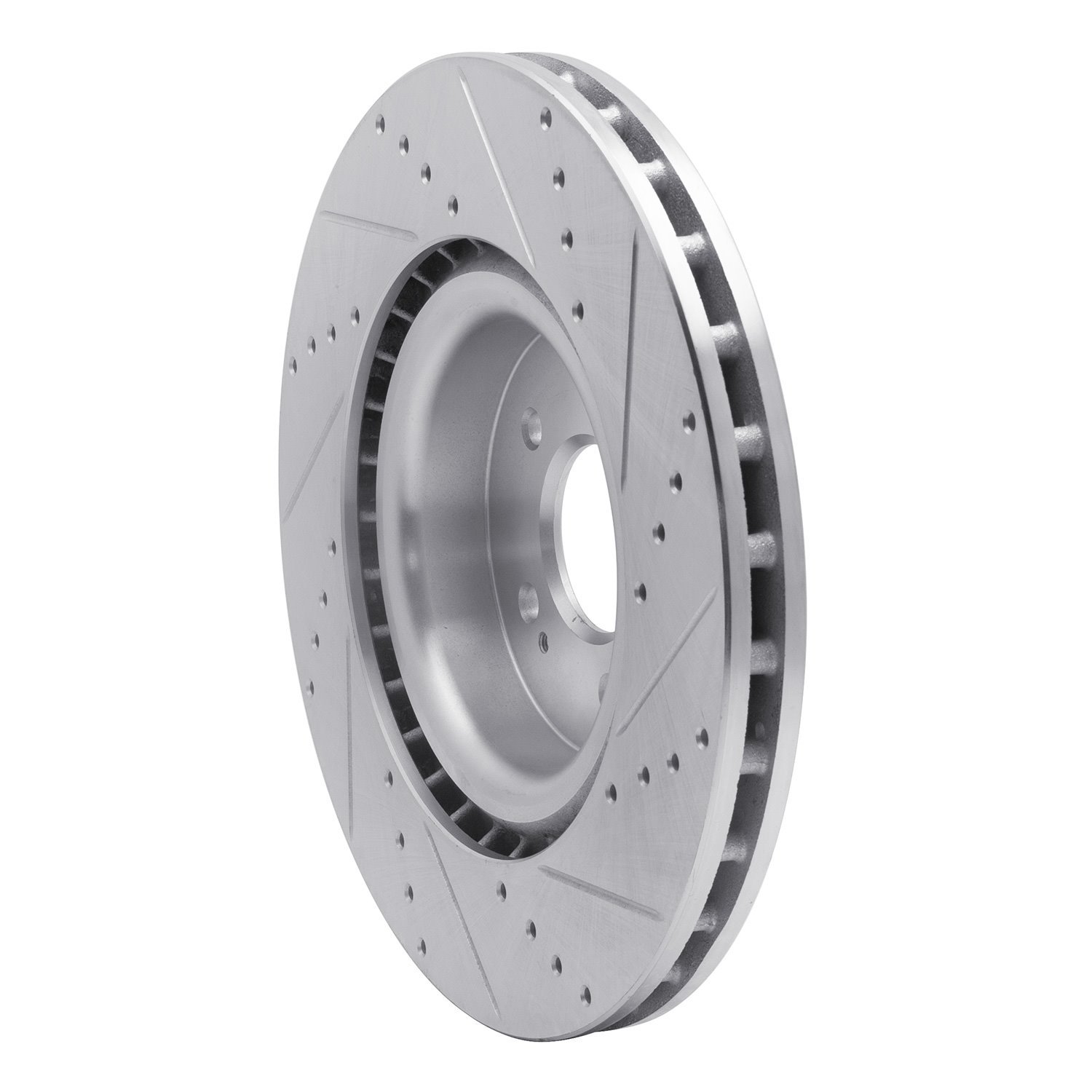 631-21038L Drilled/Slotted Brake Rotor [Silver], Fits Select Kia/Hyundai/Genesis, Position: Front Left