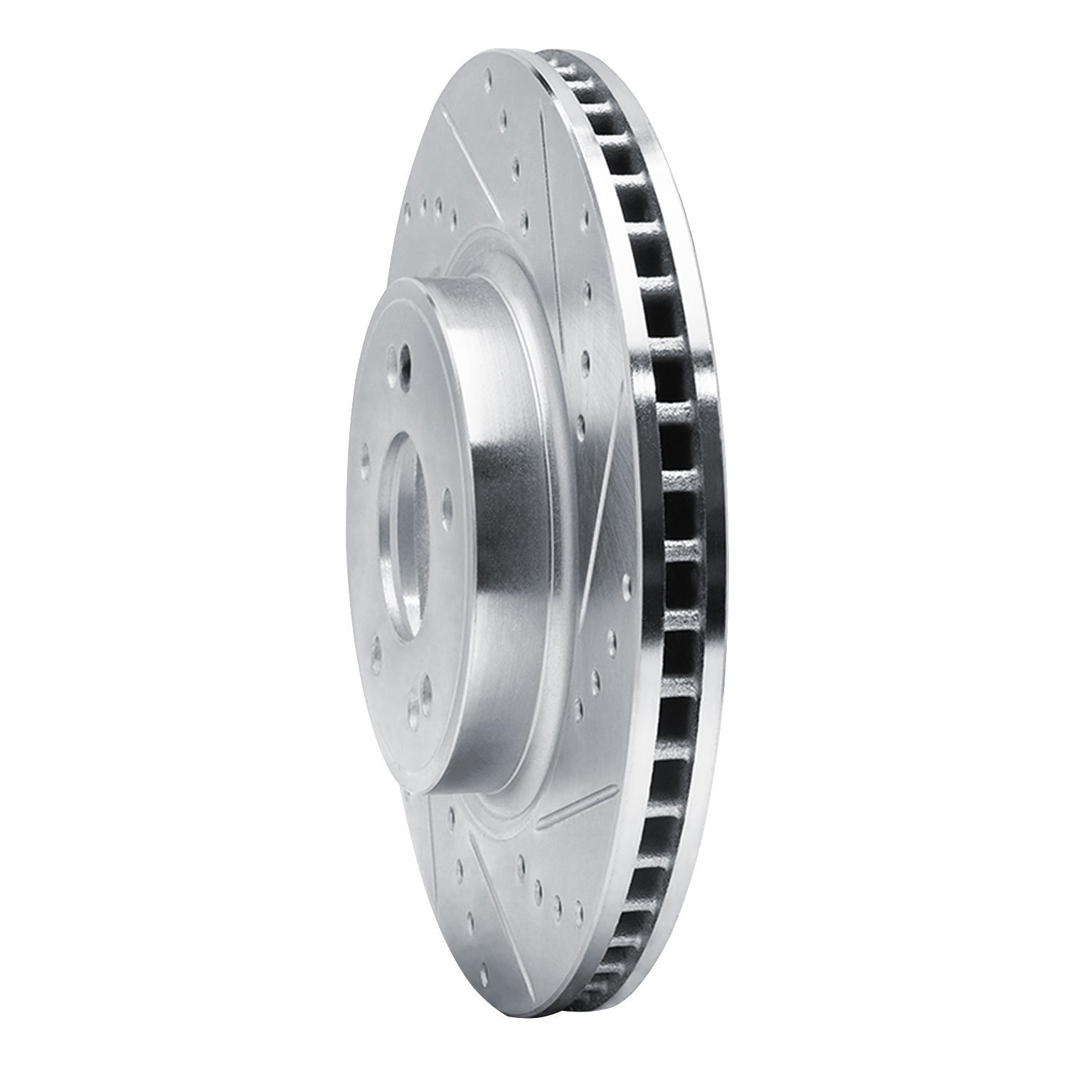 631-21040R Drilled/Slotted Brake Rotor [Silver], Fits Select Kia/Hyundai/Genesis, Position: Front Right
