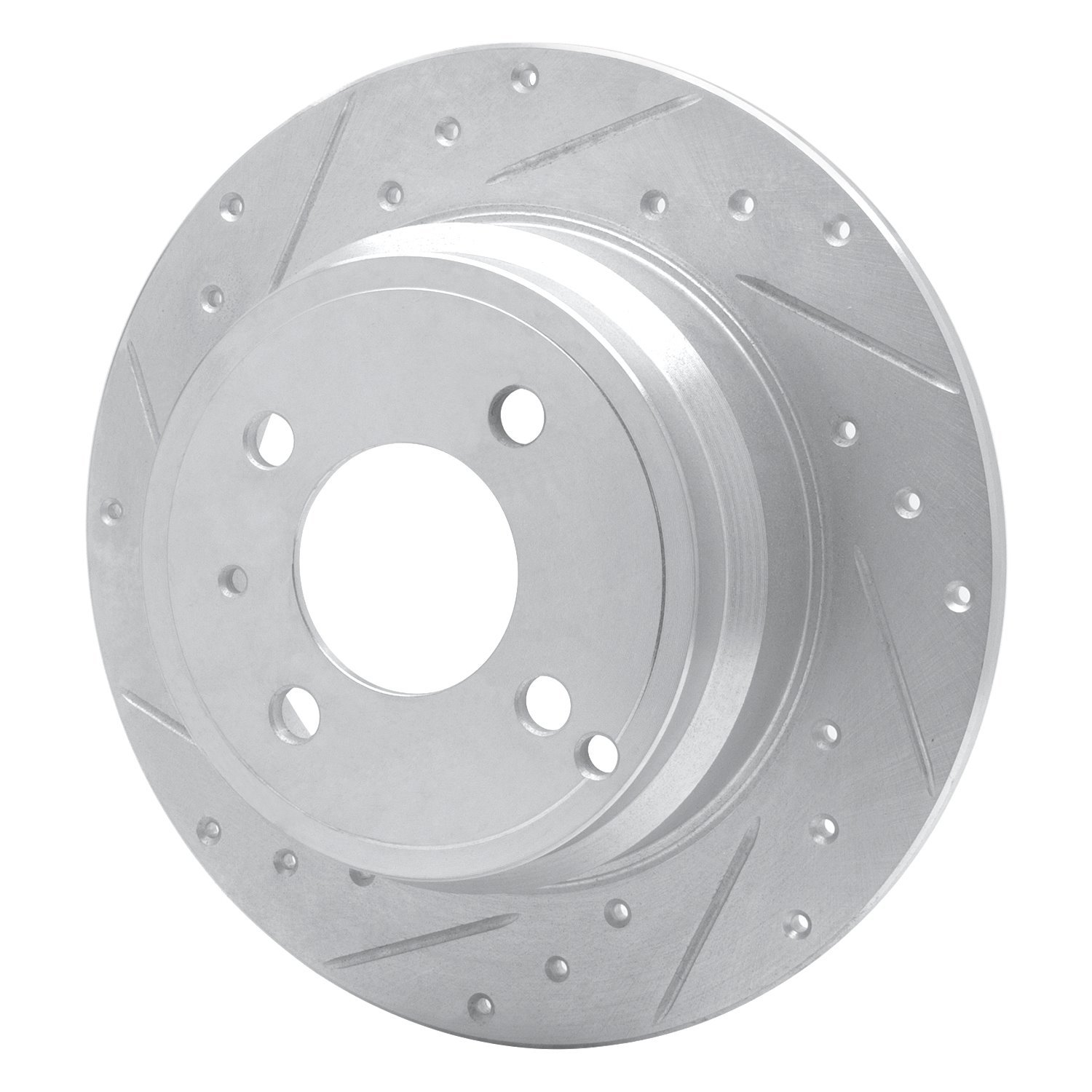 631-27017L Drilled/Slotted Brake Rotor [Silver], 1993-1995 Volvo, Position: Rear Left