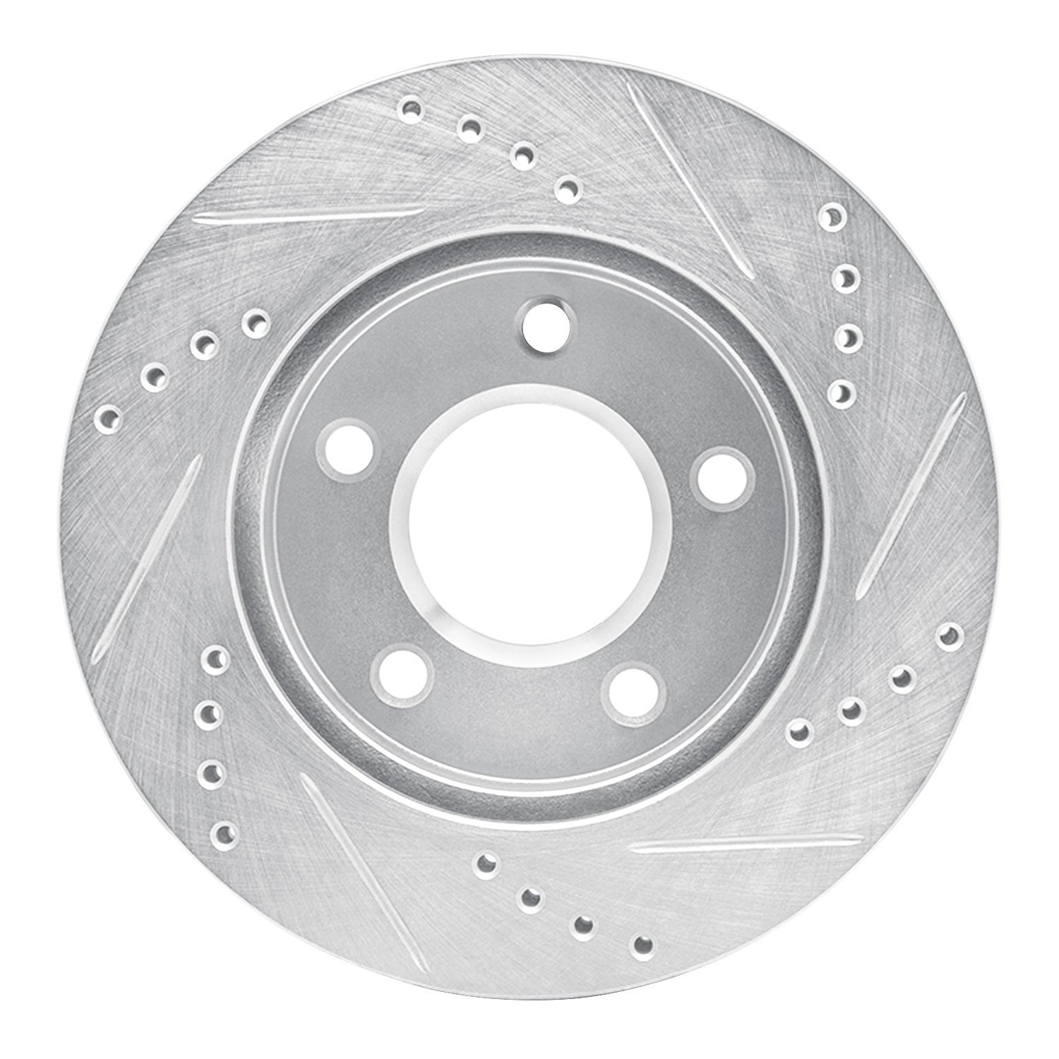 631-45003L Drilled/Slotted Brake Rotor [Silver], 1983-1996 GM, Position: Front Left